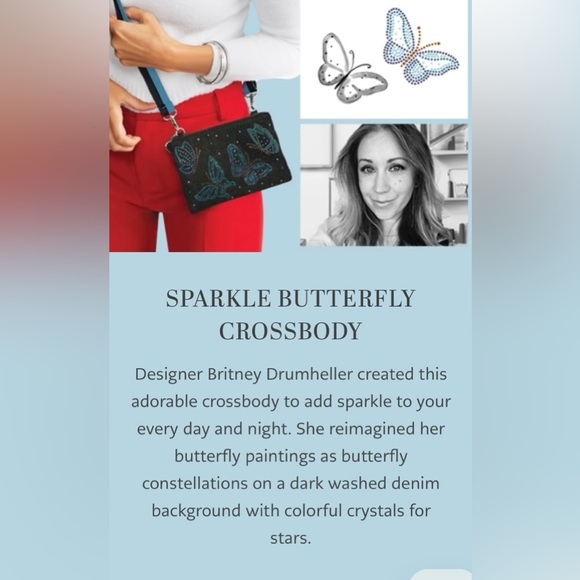 New Brighton Sparkle Butterfly Crossbody Bag - Picture 3 of 3